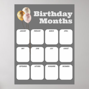 Office Birthday List - Birthday Poster for Office