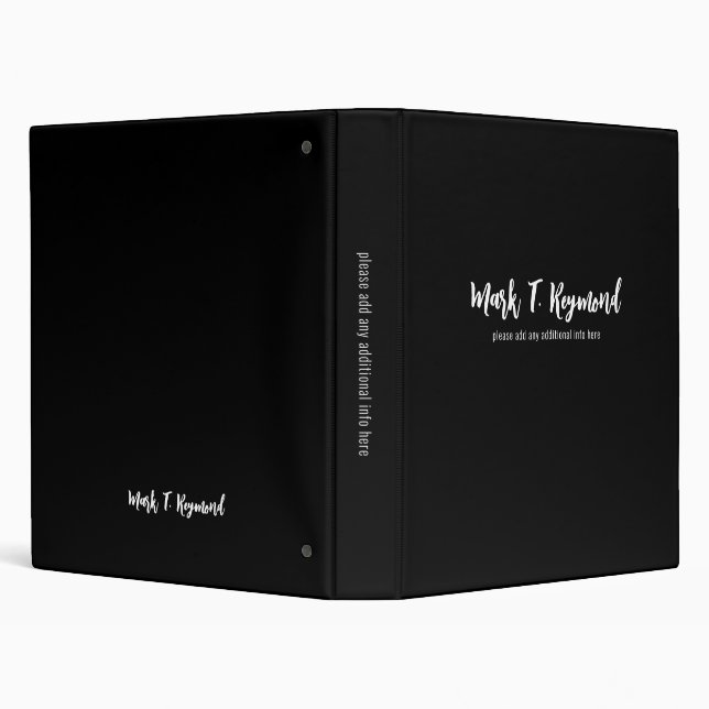 Office Black Binder with Name (Background)
