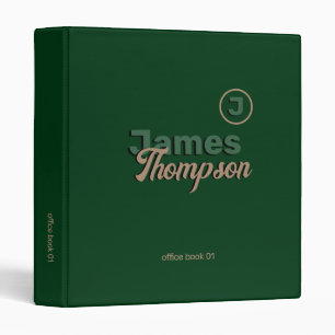Office Book bold name dark green Binder