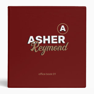 Office Book bold name dark red Binder