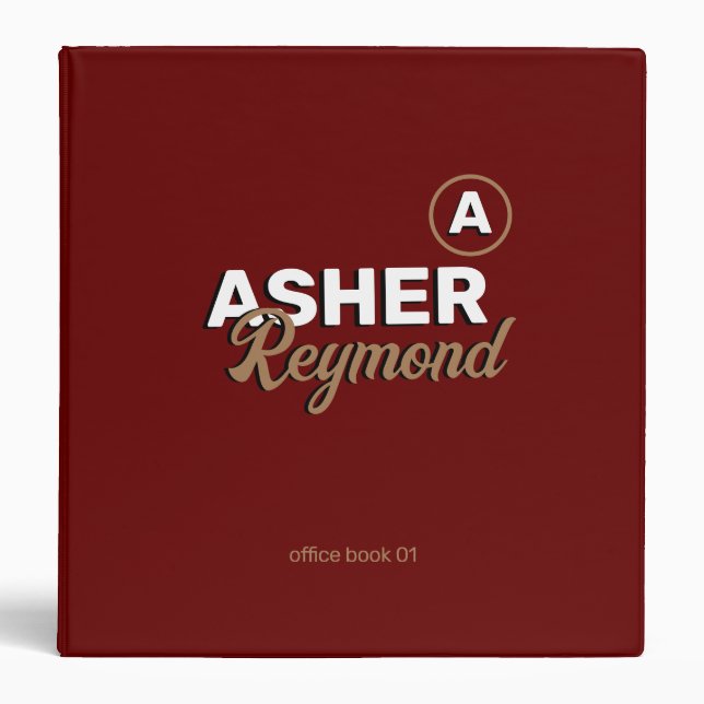 Office Book bold name dark red Binder (Front)
