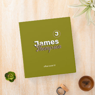 Office Book Bold Name Olive Colour Binder