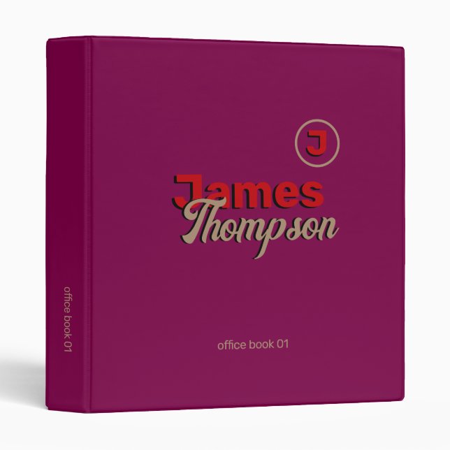 Office Book bold name solid-wine-colour Binder (Front/Spine)
