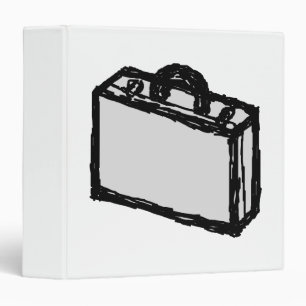 Office Briefcase or Travellers Suitcase. Sketch. Binder