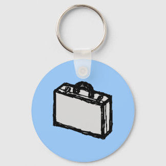 Office Briefcase or Travellers Suitcase. Sketch. Keychain