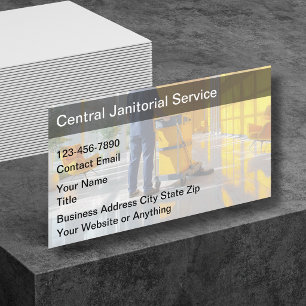 Office Building Janitorial Cleaning Services Business Card