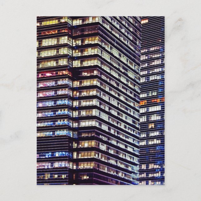Office buildings at night, Singapore Postcard (Front)