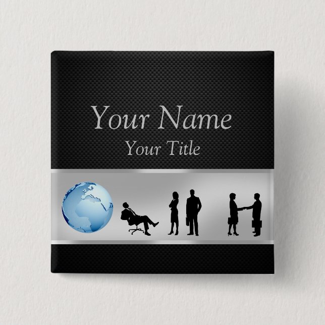 Office Business People World Globe - Button (Front)
