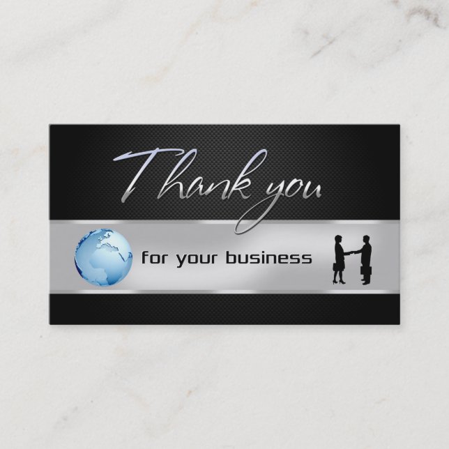 Office Business People World Globe Thank You Card (Front)