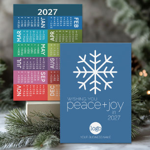Office Calendar - Wishing Peace Joy Business Logo Holiday Card