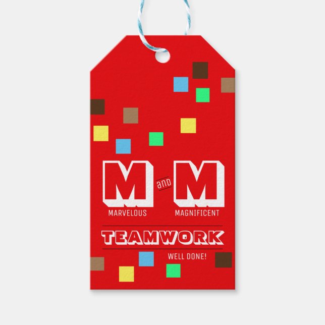 Office candy jar appreciation reward teamwork tag (Front)