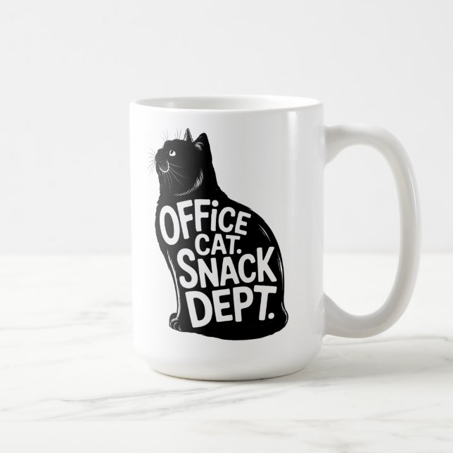 Office Cat Snack Department Workplace Humor Coffee Mug (Right)