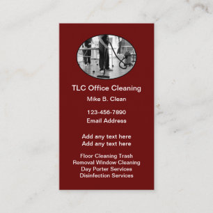 Office Cleaning Janitorial Service Business Cards