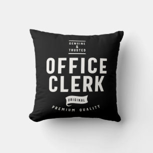 Office Clerk Job Title Gift Throw Pillow