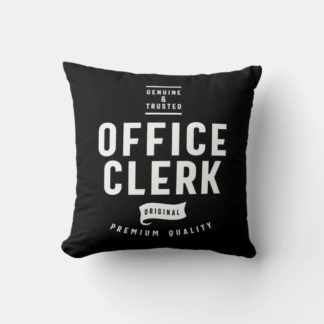 Office Clerk Job Title Gift Throw Pillow (Front)