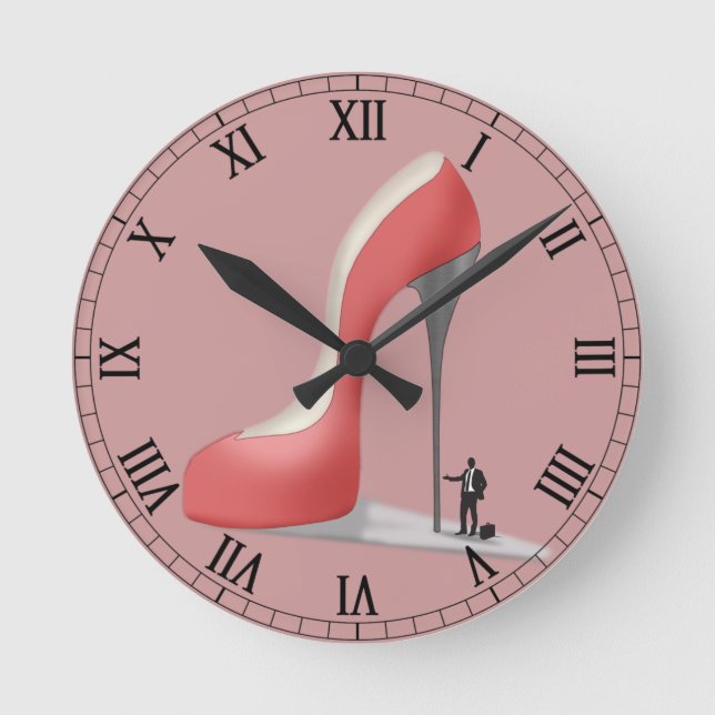 Office Clock - Giant Red Stiletto (Front)