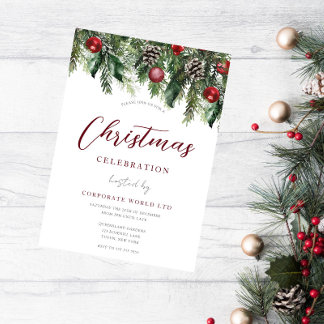 Office Corporate Christmas Party Celebration Invitation