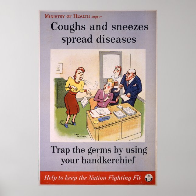 Office, Coughs and Sneezes spread diseases Poster (Front)