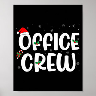 Office Crew - Christmas Santa Hat Front Office Squ Poster