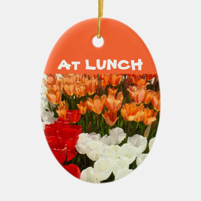 Office Cubicle ornament signs Present At Lunch (Front)