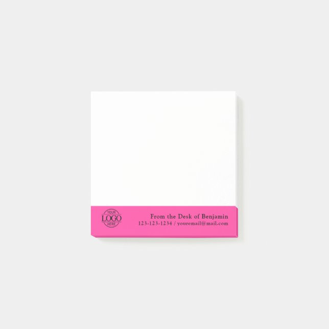 Office Custom Modern Simple Logo From the Desk of Post-it Notes (Front)