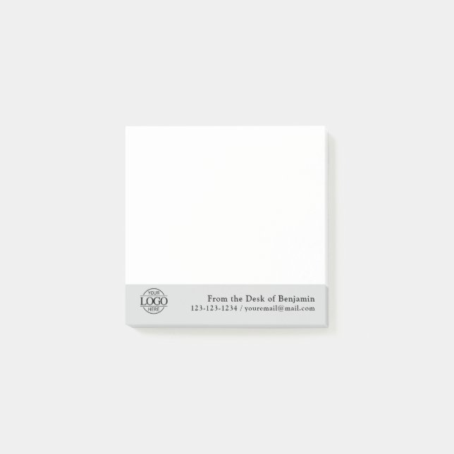 Office Custom Modern Simple Logo From the Desk of Post-it Notes (Front)