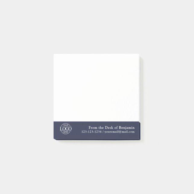 Office Custom Modern Simple Logo From the Desk of Post-it Notes (Front)