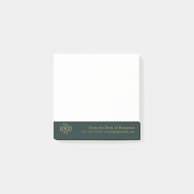 Office Custom Modern Simple Logo From the Desk of Post-it Notes (Front)