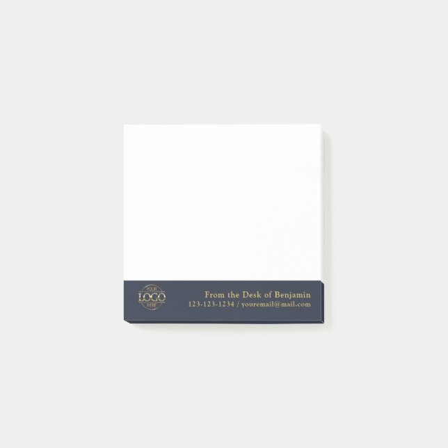 Office Custom Modern Simple Logo From the Desk of Post-it Notes (Front)
