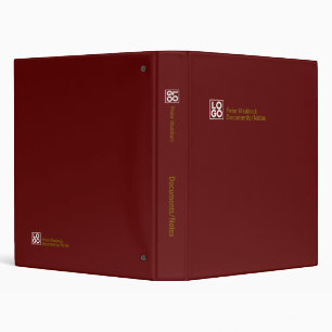 Office Deep Red Binder with Business Logo