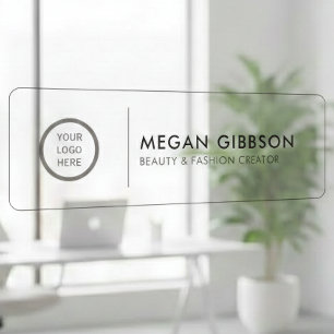 Office Door Name Plate Employee Name & Job Title Window Cling
