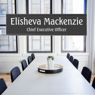 Office Door Name Plate Sign - Black and White