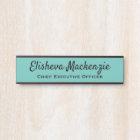 Office Door Name Plate Sign - Teal and Black