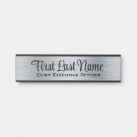 Office Door Signs Simple Modern Faux Silver Sign