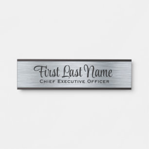 Office Door Signs Simple Modern Faux Silver Sign