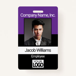 Office Employee Photo Badges - Black / Purple