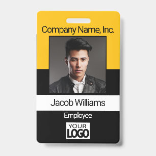 Office Employee Photo Badges - Black / Yellow