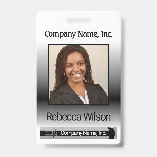 Office Employee Picture Badge - Black