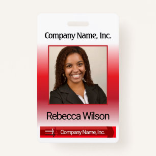 Office Employee Picture Badge - Red