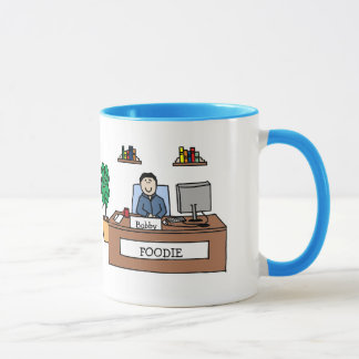 Office Foodie - personalized cartoon mug