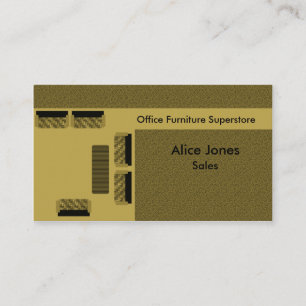 Office Furniture Business Card, Beige Card