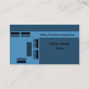 Office Furniture Business Card, Blue Card
