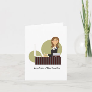 Office Girl Personalized Notecards