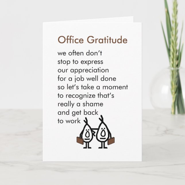 Office Gratitude - Un poème de Merci Office amusan (Devant)