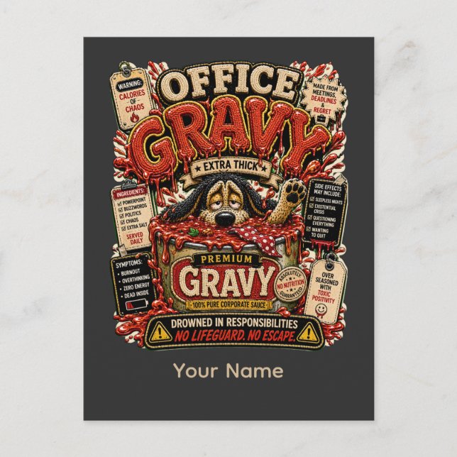 Office Graveyard Personalized Funny Office T-Shirt Postcard (Front)