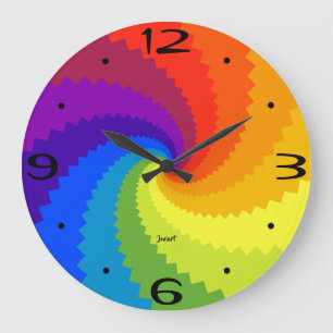 Office Home Room Wall Timepiece Colour Spectrum Large Clock