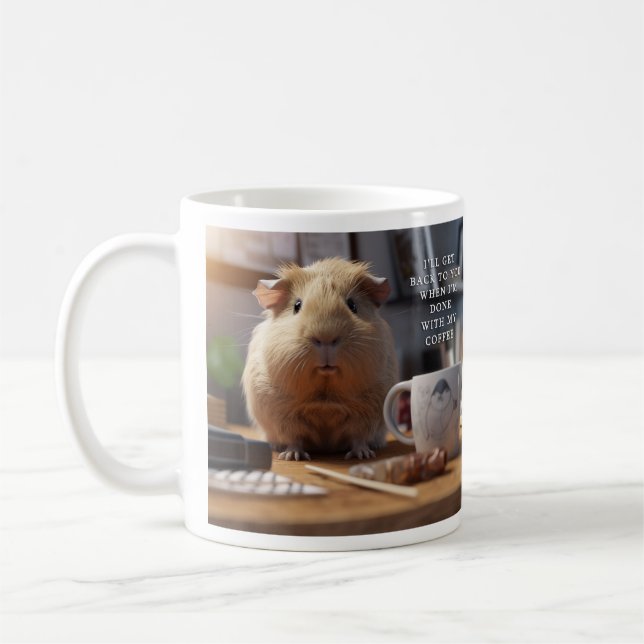 Office Humour Guinée Cochon café casser café Mug (Gauche)