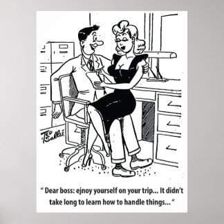 Office Humour, Man and Pretty Woman Poster