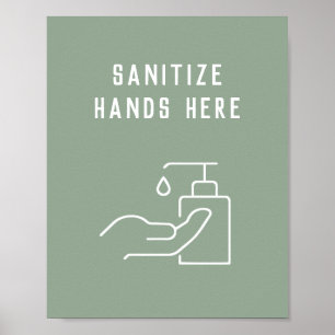 Office Hygiene Sanitize Your Hands Here Poster
