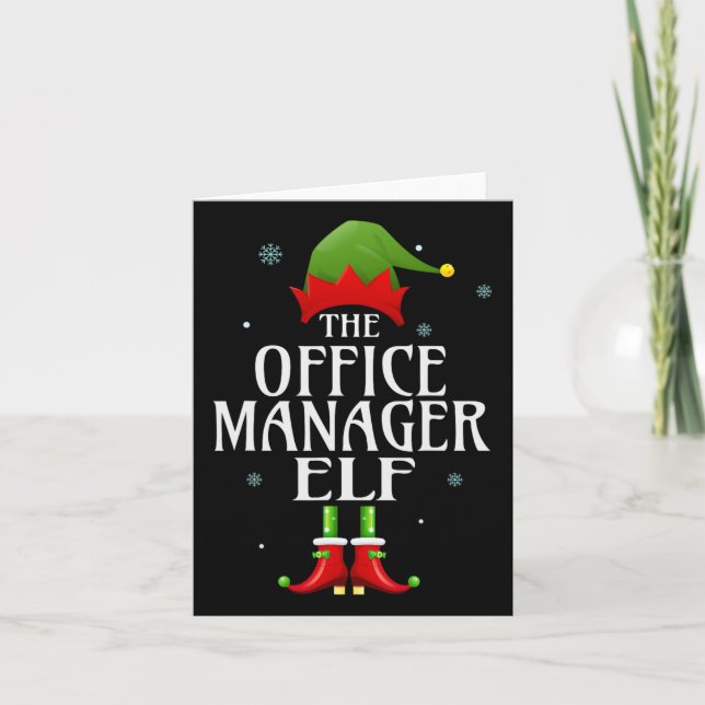 Office Manager Elf Xmas Matching Family Group Chri Card (Front)